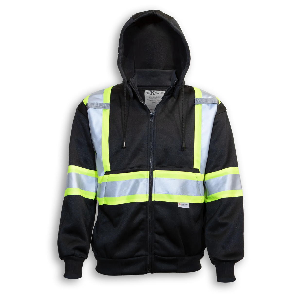 Hi-Vis Poly Hoodie with Detachable Hood by Big K Clothing - Style BK3556