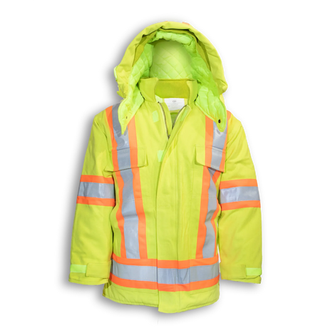 Hi-Vis 100% Cotton Duck Safety Jacket With Quilted Lining by Big K Clothing - Style BK461
