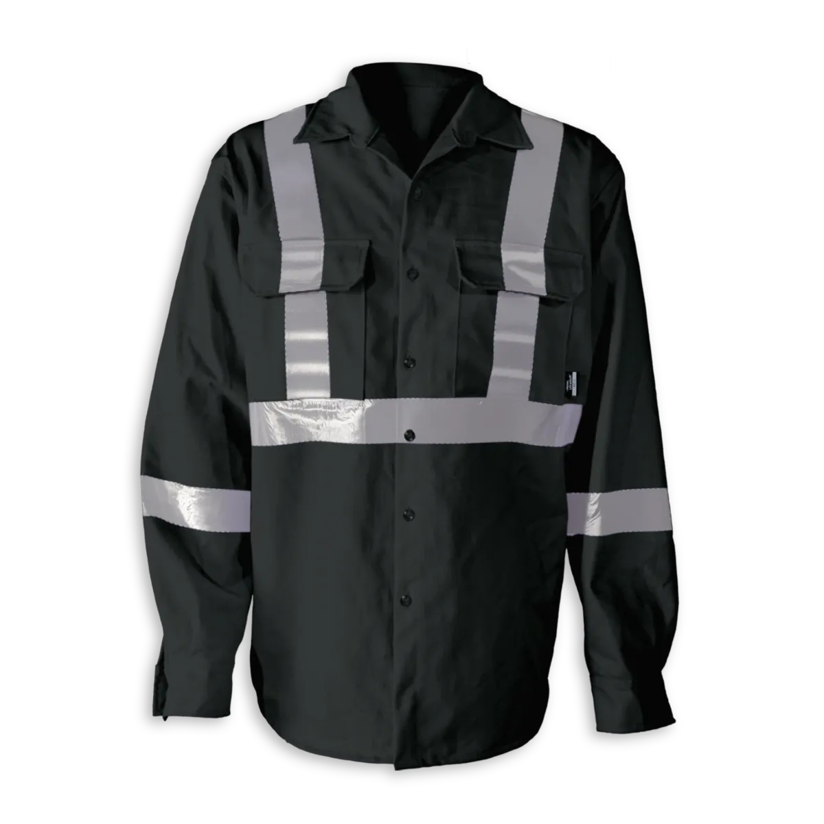 Hi-Vis FR Work Shirts With 2" Silver Striping by Big K Clothing - BK555FRI-2