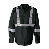 Hi-Vis FR Work Shirts With 2" Silver Striping by Big K Clothing - BK555FRI-2