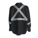 Hi-Vis FR Work Shirts With 2" Silver Striping by Big K Clothing - BK555FRI-2