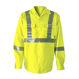 Hi-Vis FR Work Shirts With 2" Silver Striping by Big K Clothing - BK555FRI-2
