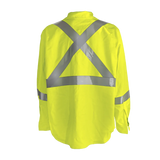 Hi-Vis FR Work Shirts With 2" Silver Striping by Big K Clothing - BK555FRI-2