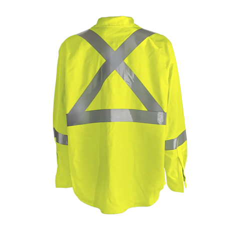 Hi-Vis FR Work Shirts With 2" Silver Striping by Big K Clothing - BK555FRI-2