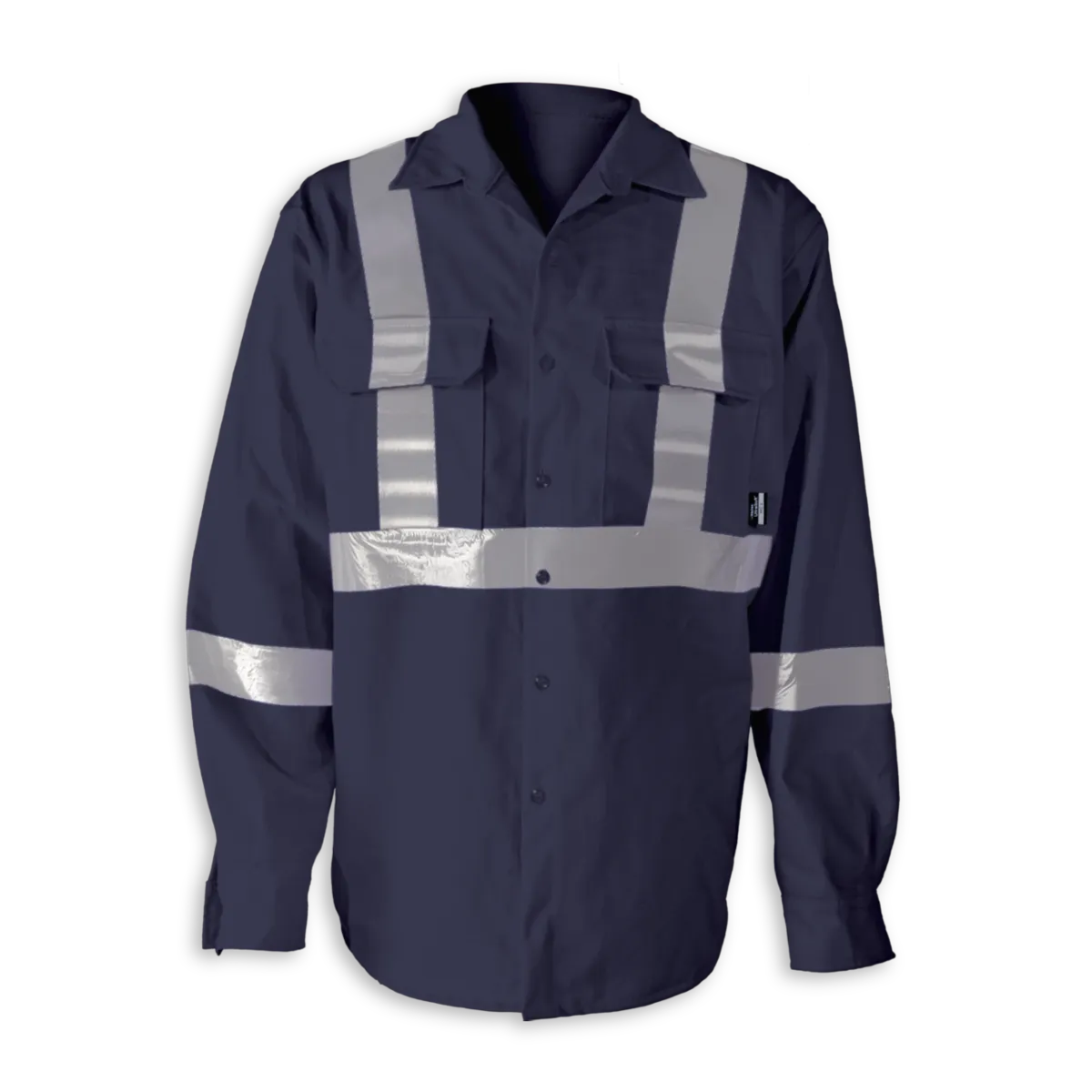 Hi-Vis FR Work Shirts With 2" Silver Striping by Big K Clothing - BK555FRI-2
