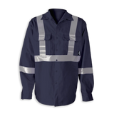 Hi-Vis FR Work Shirts With 2" Silver Striping by Big K Clothing - BK555FRI-2