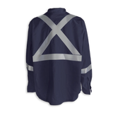 Hi-Vis FR Work Shirts With 2" Silver Striping by Big K Clothing - BK555FRI-2
