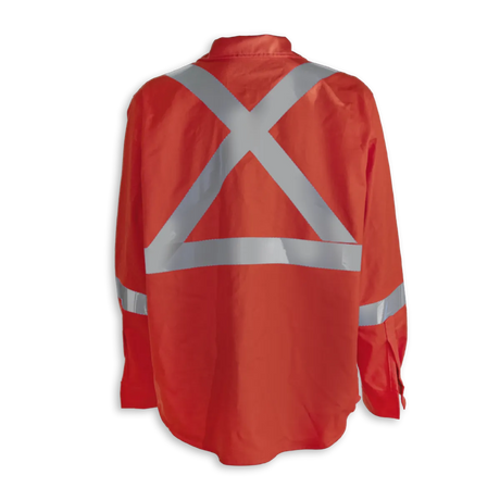 Hi-Vis FR Work Shirts With 2" Silver Striping by Big K Clothing - BK555FRI-2
