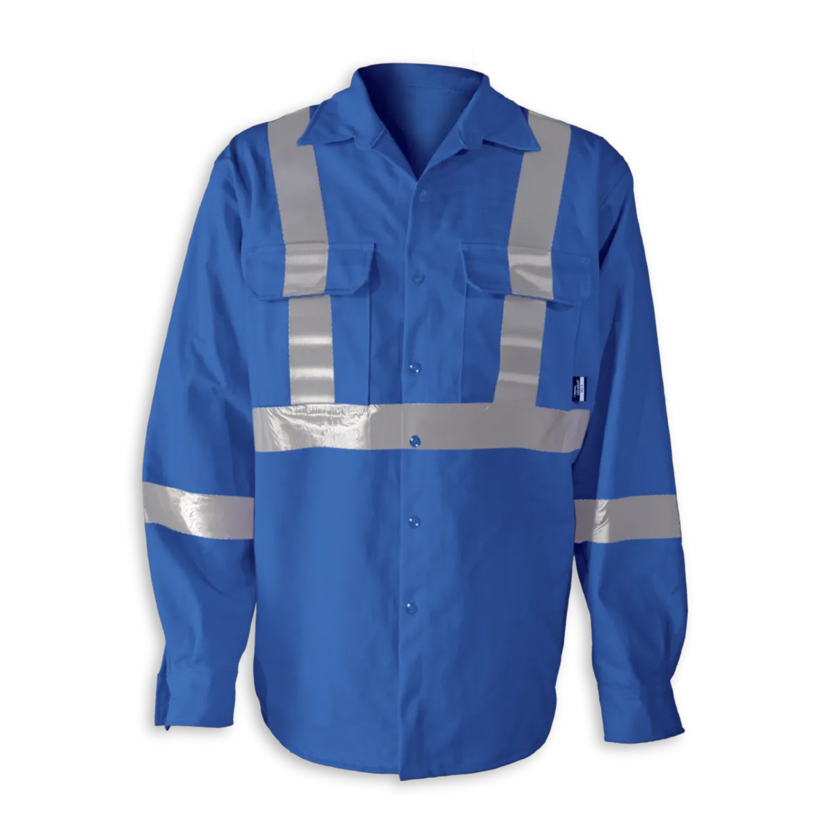 Hi-Vis FR Work Shirts With 2" Silver Striping by Big K Clothing - BK555FRI-2