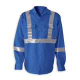Hi-Vis FR Work Shirts With 2" Silver Striping by Big K Clothing - BK555FRI-2