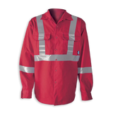 Hi-Vis FR Work Shirts With 2" Silver Striping by Big K Clothing - BK555FRI-2