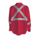 Hi-Vis FR Work Shirts With 2" Silver Striping by Big K Clothing - BK555FRI-2