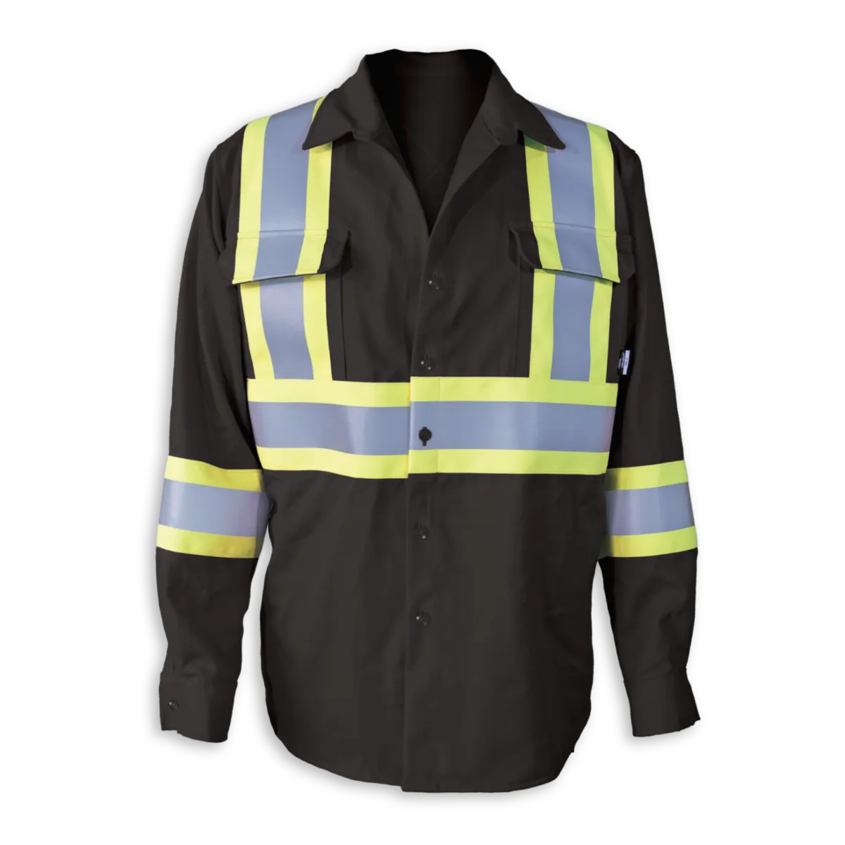 Hi-Vis FR Work Shirts With 4" Striping by Big K Clothing - BK555FRI-4