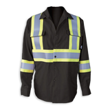 Hi-Vis FR Work Shirts With 4" Striping by Big K Clothing - BK555FRI-4