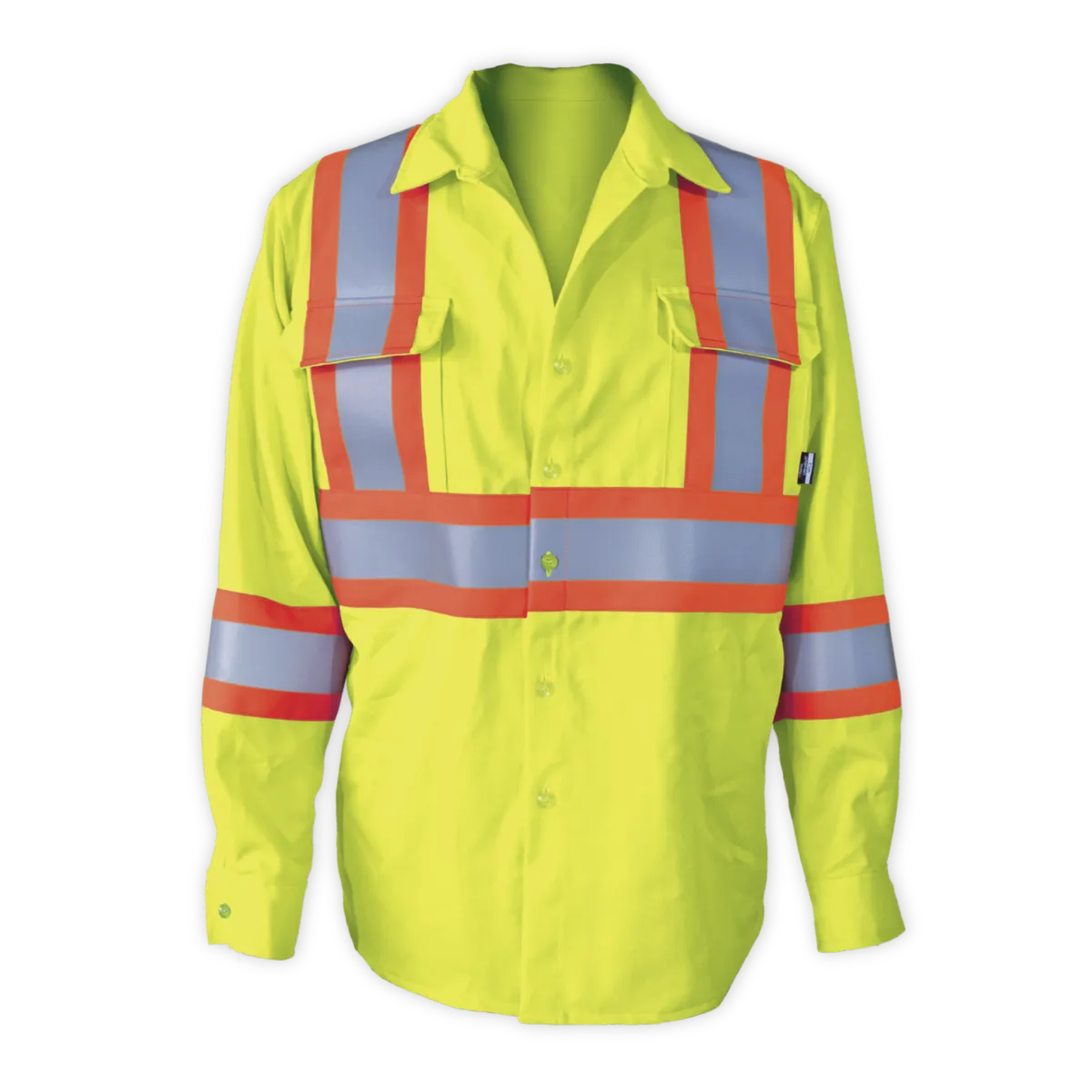 Hi-Vis FR Work Shirts With 4" Striping by Big K Clothing - BK555FRI-4