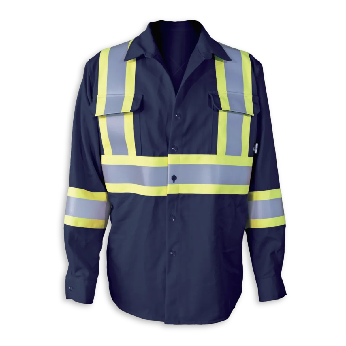 Hi-Vis FR Work Shirts With 4" Striping by Big K Clothing - BK555FRI-4