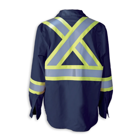 Hi-Vis FR Work Shirts With 4" Striping by Big K Clothing - BK555FRI-4