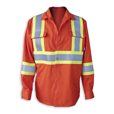 Hi-Vis FR Work Shirts With 4" Striping by Big K Clothing - BK555FRI-4
