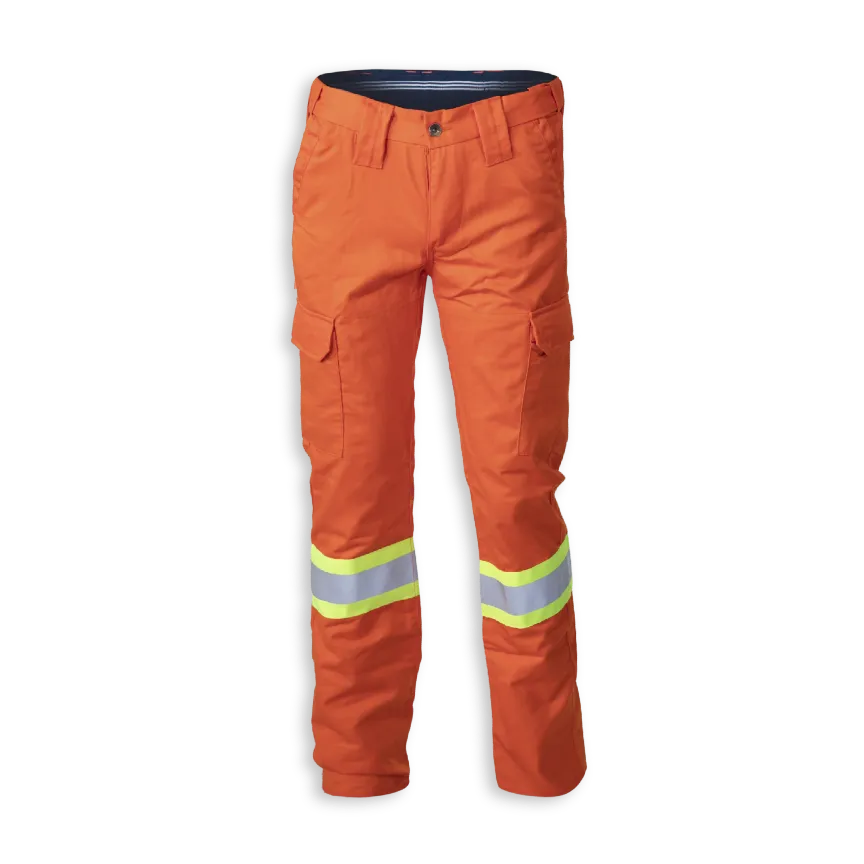 Woman’s Hi-Vis Orange Polyester/Cotton Cargo Pants by Big K Clothing - Style BK908ORGW