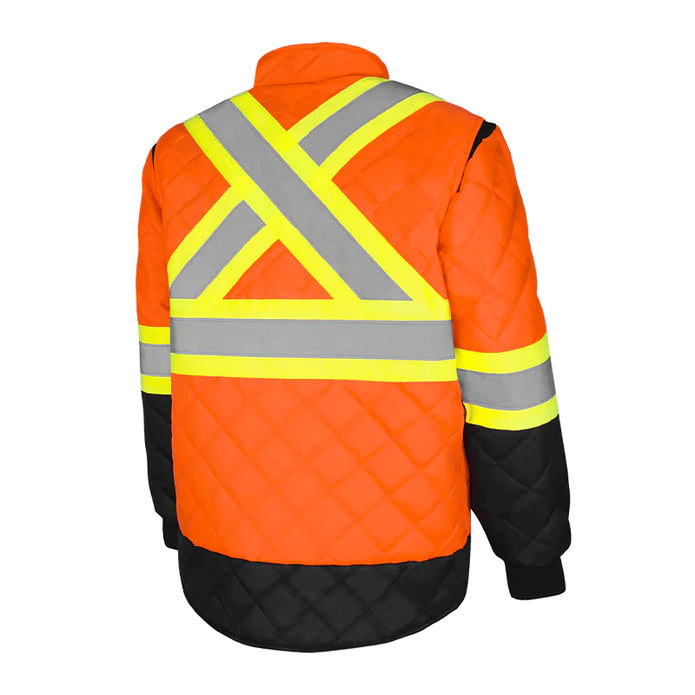 Hi-Vis Quilted Freezer Jacket by Ground Force - Style TJ1