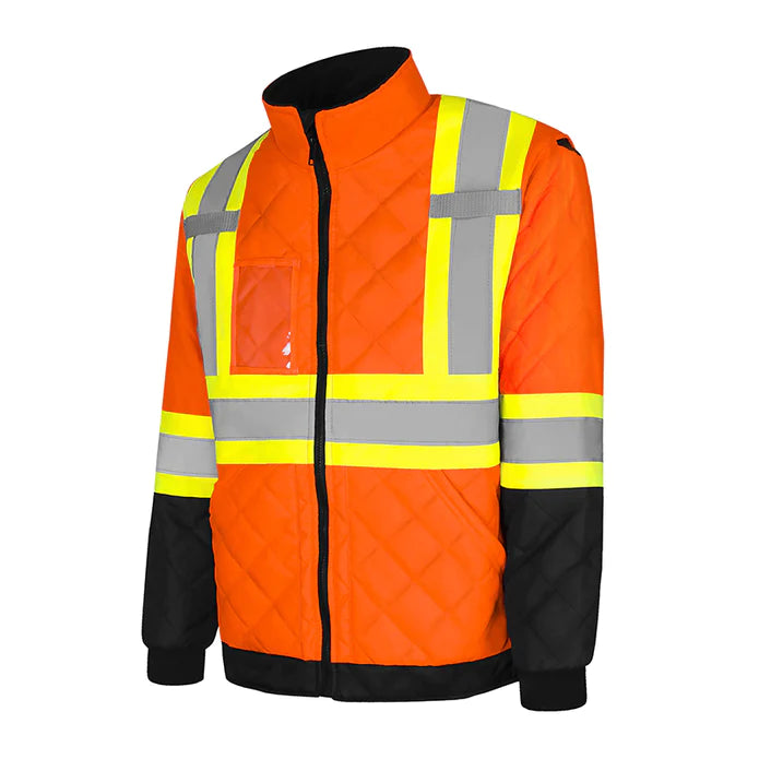 Hi-Vis Quilted Freezer Jacket by Ground Force - Style TJ1