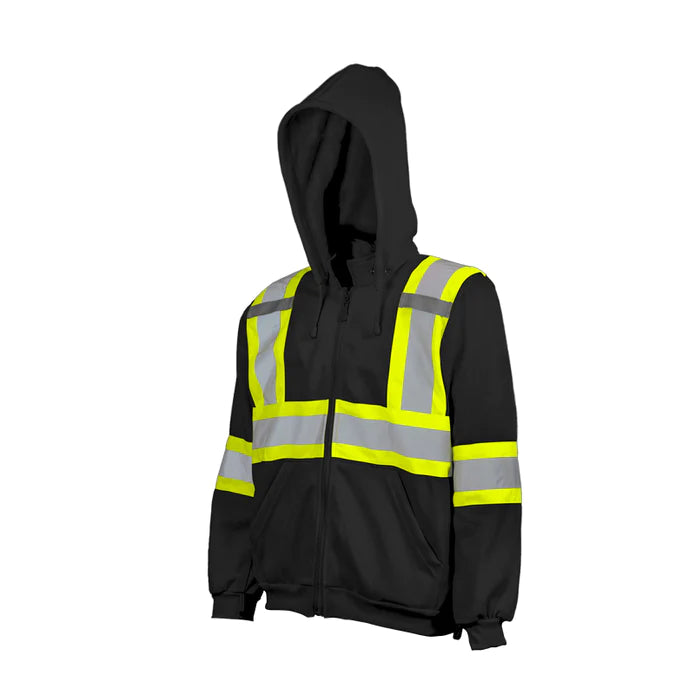 Hi Vis Traffic Hoodie w Detachable Hood by Ground Force Style