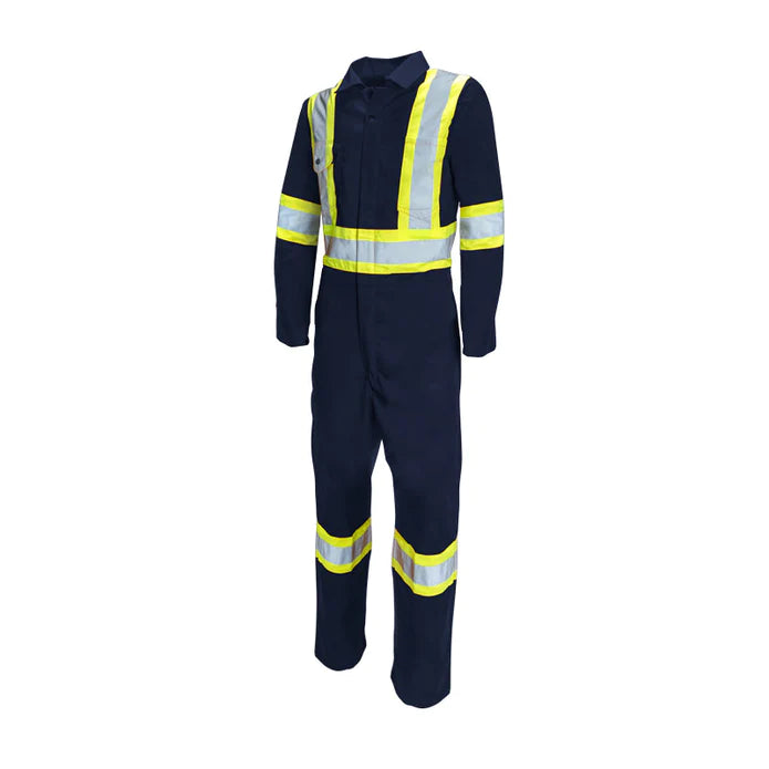 Hi-Vis Poly/Cotton Coveralls by Ground Force - Style C5106