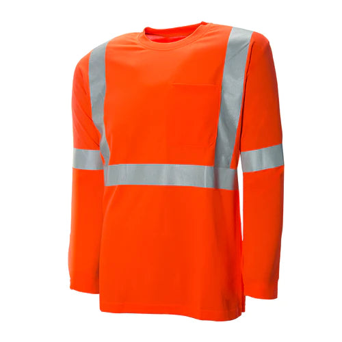 Hi-Vis Long Sleeve Polyester T-Shirt by Ground Force - Style TT6