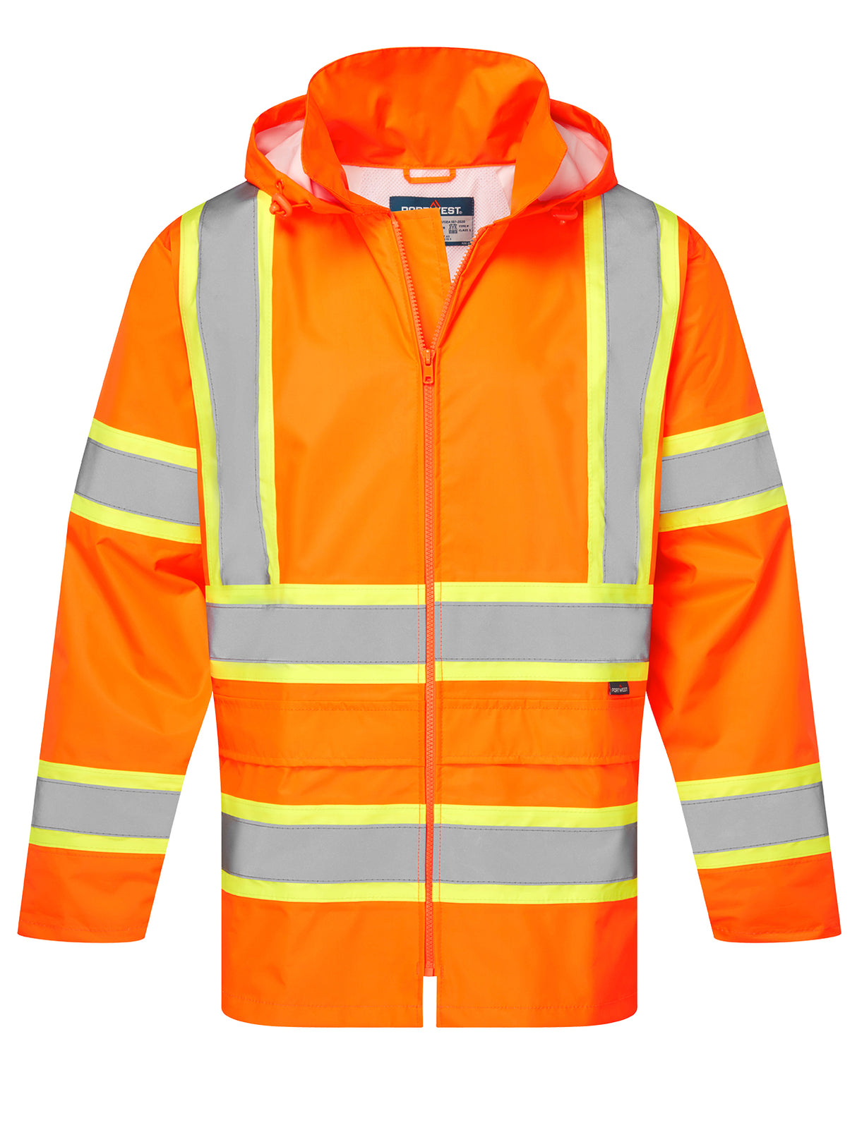 Hi-Vis Contrast Striped Rain Jacket by Portwest, Style CA400