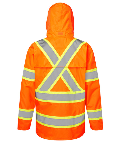 Hi-Vis Contrast Striped Rain Jacket by Portwest, Style CA400