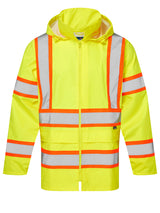 Hi-Vis Contrast Striped Rain Jacket by Portwest, Style CA400