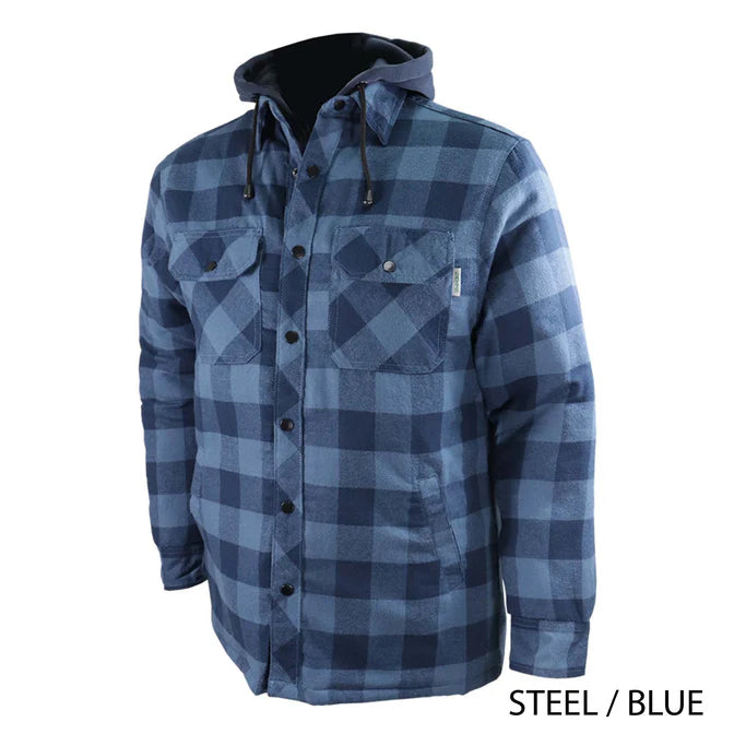 Flannel Lined Shirt with Hood by GATTS Workwear - Style626DCF