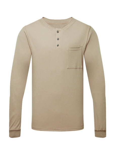 Front Line 6.9 oz Henley Long Sleeve Shirt by IFR Workwear - Style 660