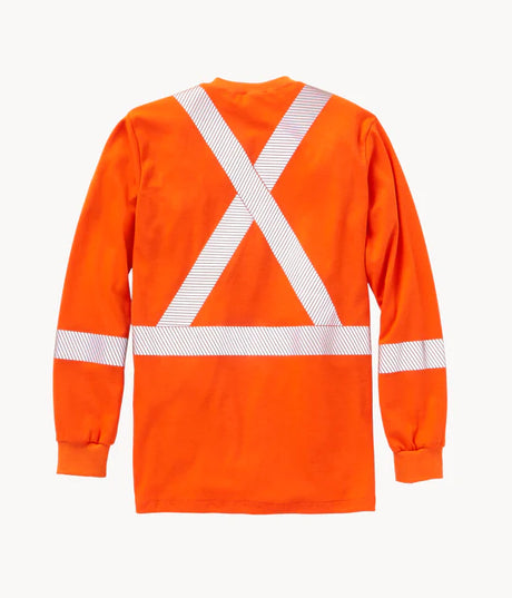 Orange FR Hi Vis Shirt with Segmented CSA Reflective Trim by Rasco Style FR0310