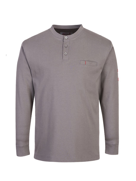 Navy Bizflame 7oz FR Antistatic Henley Shirt by Portwest - Style FR32NA