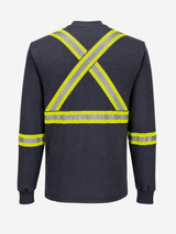 Navy Bizflame knit 2" FR Henley by Portwest - Style FR748