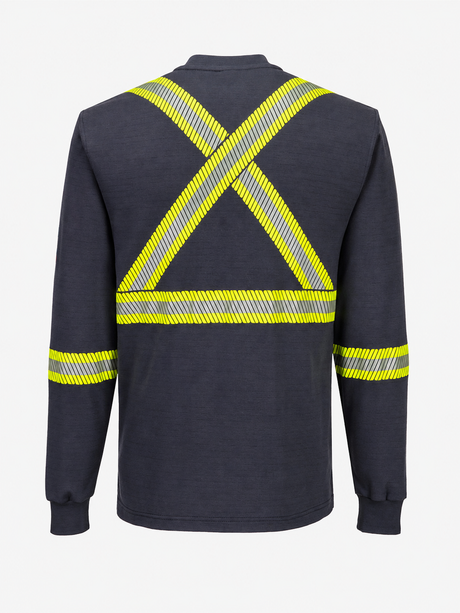 Navy Bizflame knit 2" FR Henley by Portwest - Style FR748