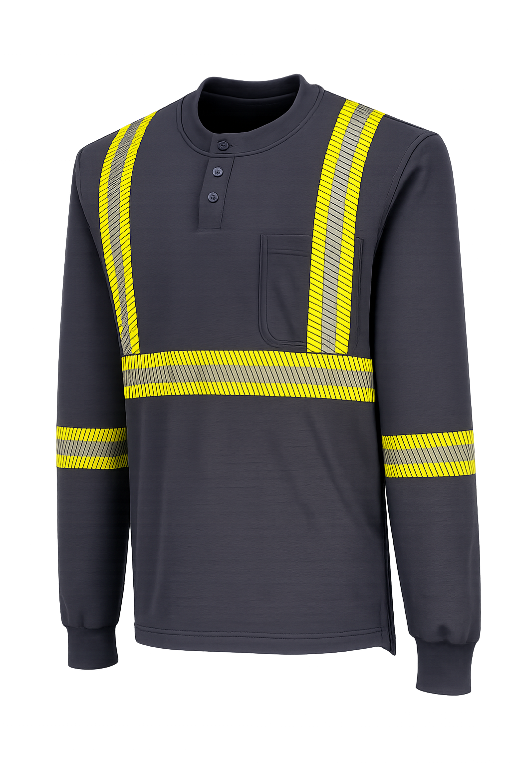 Navy Bizflame knit 2" FR Henley by Portwest - Style FR748