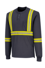 Navy Bizflame knit 2" FR Henley by Portwest - Style FR748