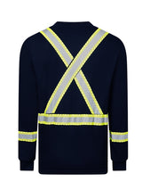 Navy Frontline 6.9 oz Henley With Segmented Striping by IFR Workwear Style 662