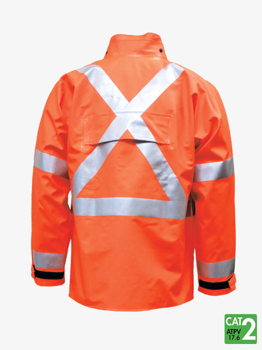 FLEXARC 10 oz Polyurethane/FR Cotton Rain Jacket By IFR Workwear – Style RWSO7215SJ