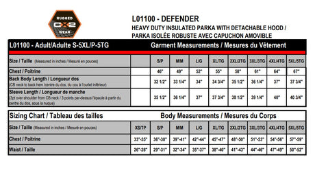 CX2 Defender Heavy Duty Insulated Parka - Style L01100