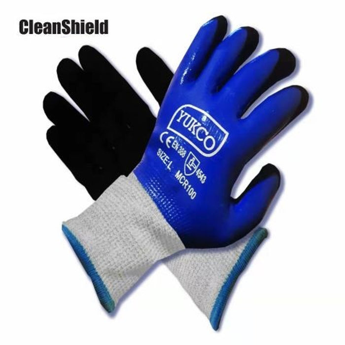 Fully Coated Cut Resistant Gloves w/Sandy Nitrile Coating on Palm - Style MCR100