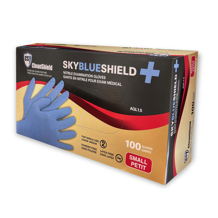 SkyBlue Shield+ Nitrile Examination Gloves - Style NSB65 - 6 Mil