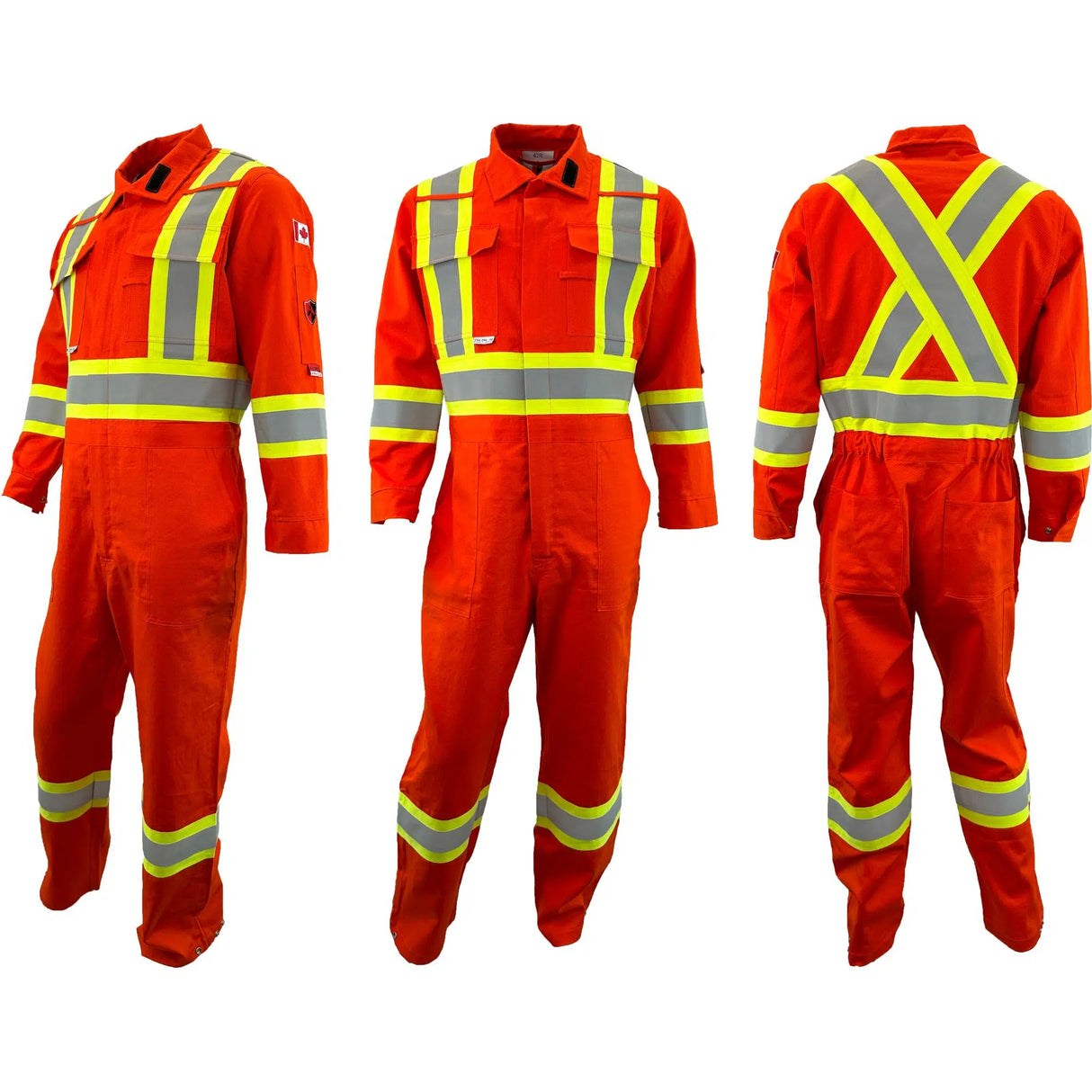 Orange High Visibility Coverall with 4 inch striping by Atlas Workwear