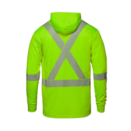 CX2 Glow Hi-Vis Long Sleeve Hooded T-Shirt with Segmented Stripes - Style S05985