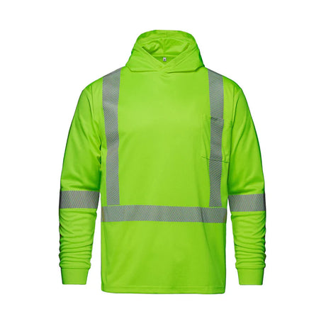 CX2 Glow Hi-Vis Long Sleeve Hooded T-Shirt with Segmented Stripes - Style S05985