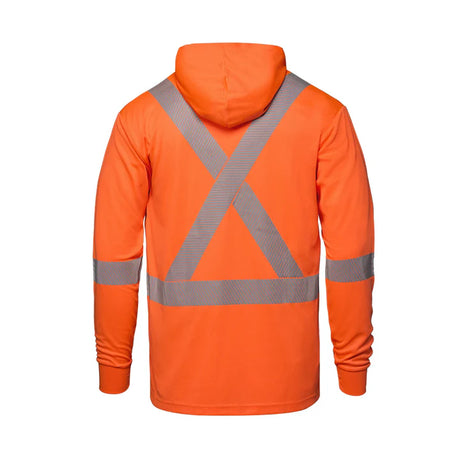 CX2 Glow Hi-Vis Long Sleeve Hooded T-Shirt with Segmented Stripes - Style S05985