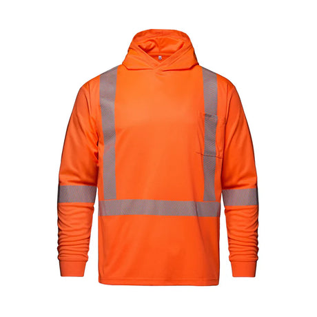 CX2 Glow Hi-Vis Long Sleeve Hooded T-Shirt with Segmented Stripes - Style S05985