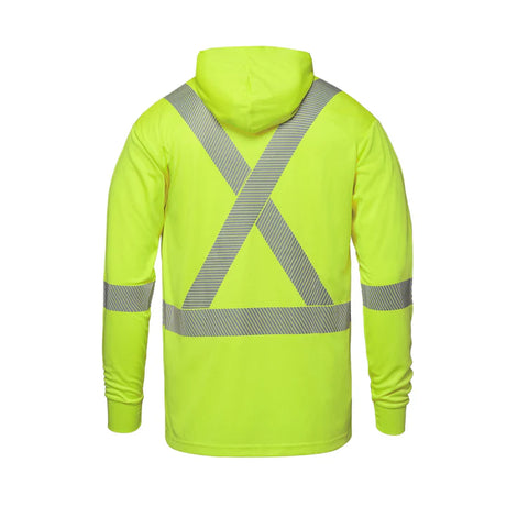 CX2 Glow Hi-Vis Long Sleeve Hooded T-Shirt with Segmented Stripes - Style S05985